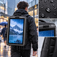 Sac à dos tendance imperméable en PVC avec écran LCD intelligent de 18,5 pouces, fermeture éclair, affichage numérique HD USB pour salons professionnels et événements