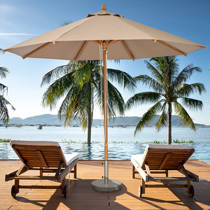 Sombrilla cuadrada de lujo de gama alta, sombrilla de poste de madera de diseño moderno al aire libre para cafetería, patio, <span class=keywords><strong>Centro</strong></span> de jardín - Product Image 1