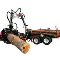 Remorque forestière pour VTT à 4 roues motrices, remorquable, avec cadre à double poutre en C, composants de roulement essentiels, alimentée à l'essence, 2000 kg