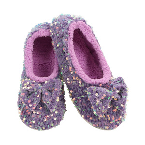 Chaussons de maison à paillettes pour femmes avec doublure en polaire douillette <span class=keywords><strong>semelle</strong></span> antidérapante Dazzle Bling Ballerina Style Sparkle Slipper Chaussettes - Product Image 5