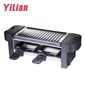 350W Commerciële 2 Persoon Rvs Elektrische Maleisië Raclette Yakitori Grill Rookloze Thuis Bbq Machine