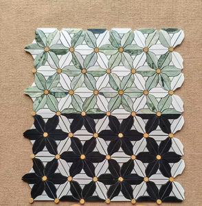 Mosaïque <span class=keywords><strong>de</strong></span> verre moderne à motif floral en <span class=keywords><strong>parquet</strong></span> découpé au jet d'eau pour crédence <span class=keywords><strong>de</strong></span> cuisine, mur <span class=keywords><strong>de</strong></span> salle <span class=keywords><strong>de</strong></span> bain, décoration intérieure/extérieure - Product Image 5