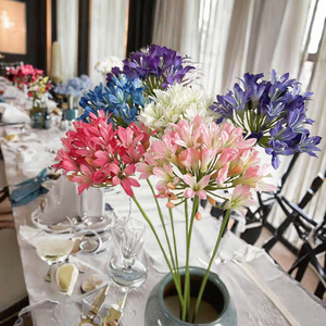 Nuevo Arribo: Delicadas Flores Artificiales de Agapanthus <span class=keywords><strong>Africanus</strong></span>, Lirios Africanos de Seda Hechos a Mano, Realistas, para Decoración de Bodas - Product Image 3