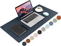 Usine de haute qualité tapis de bureau tapis en cuir végétalien résistant à la chaleur concepteur personnalisé marron ordinateur bureau tapis de table en cuir