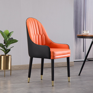 Cuero de la PU de moda moderna de <span class=keywords><strong>bistro</strong></span> de la habitación de lujo Luz hotel tienda de café de comedor Silla de comedor - Product Image 4