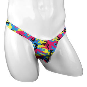 Tanga Sexy para Hombre, Ropa Interior Seductora, Calzoncillos de Camuflaje de Tiro Bajo con Bolsa, Tanga de Spandex/Nailon - Product Image 5