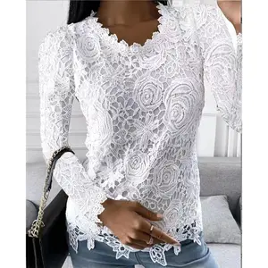Maining New Women Lace Shirt SlimTops Office Lady Clothing Casual Plus Size Blouses Tops Women Blouses
