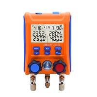 Vente en gros usine Elitech Manomètre numérique industriel à 2 voies avec thermomètre et pinces pour systèmes CVC LMG-10 Outil d'assemblage OEM