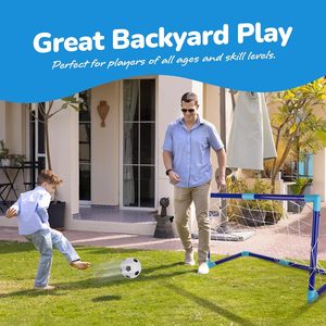 Buts de football portables pour enfants, ensemble de buts de football pliables - Mini filet portable avec pompe pour jardin et intérieur, toutes saisons - Product Image 5