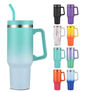 Gobelet isotherme à vide en acier inoxydable de 40 oz, grande capacité, avec poignée et paille, pour voiture, exclusivité transfrontalière, pour glace - Product Image 5
