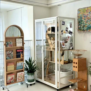 Meubles de luxe modernes pour animaux de compagnie, villa en bois pour chat, grandes chambres d'hôtel pour chat d'intérieur avec coussin, décoration intérieure, vente en gros - Product Image 6