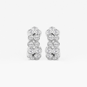 1 Ctw Round Lab Grown Diamond Fashion Cuff <b>Earrings</b> Elegant Modern Jewelry For Everyday Wear And Special Occasions - Product Image 3