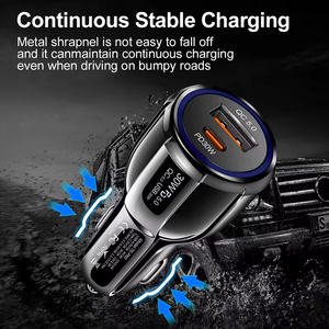 Chargeur de voiture PPS 60 Watts <span class=keywords><strong>USB</strong></span> C 30W LED à charge rapide 60W Type C double port PD3.0 chargeur pour voiture PD QC5.0 60 Watt - Product Image 4