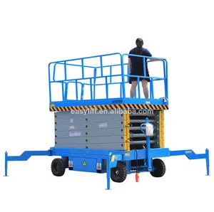 8m small platform Aerial Work Mobile Scissor Lift For Sale With Strong Tire For Sandy Road