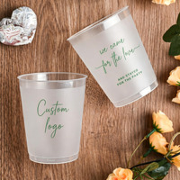 Gobelets en plastique PP givré écologique de 12 oz/16 oz avec impression numérique et logo personnalisé en couleur |   Fête de mariage et d'anniversaire portable multi-tailles