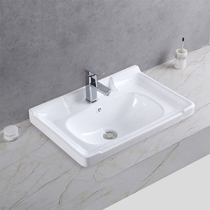 Hot Product Single Solid Surface Cabinet Bathroom Basin Vanity Ceramic Table Top Washbasin Price Lavamanos