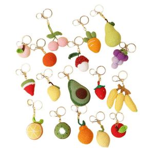 Llaveros de ganchillo con forma de frutas y verduras: Limón, Naranja, Cereza, Aguacate, Melocotón, Sandía, Fresa. Llaveros amigurumi tejidos. - Product Image 1