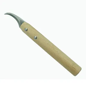 Kavisli bıçak kauçuk ahşap saplı Net kesme bıçağı