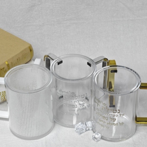 Design Religious Ritual Jewish <b>Hand</b> <b>Washing</b> Cup Double Handle and Double Ear Cup Acrylic Transparent Glass - Product Image 4