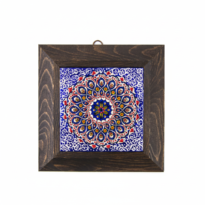 Azulejo Decorativo de Pared de Cerámica Pintado a Mano Turco, Enmarcado, 10x10 cm, de Turquía - Product Image 2