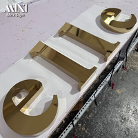Logo personnalisé en acier inoxydable 3D miroir pour signalétique commerciale intérieure et extérieure