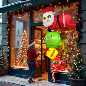 Ourwarm sân ngoài trời trang trí Giáng sinh Inflatable Santa Claus đổ Quà Tặng nhà máy bán buôn - Product Image 5