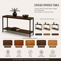 Table console linéaire moderne au design minimaliste élégant pour entrée, salon, couloir et mobilier de maison contemporain