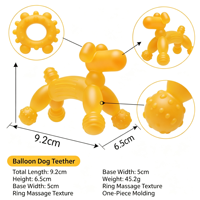 Anneau de dentition pour bébé en silicone en forme de chien ballon, qualité alimentaire, jouet de dentition pour nourrisson sans BPA, jouet à mâcher pour bébé, couleur personnalisée OEM