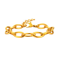 Bracelet à chaîne vintage minimaliste en acier inoxydable pour femmes, bracelets à breloques classiques étanches, accessoires de mode jamais décolorés