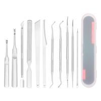 Kit de soin des pieds en acier inoxydable, 6 pièces, pour usage domestique, avec couteau à ongles à rainures pour le nettoyage