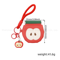 Nieuwe creatieve PU lederen fruitprint knijpjuwelen etui gepersonaliseerde PU lederen juwelen portemonnee met koordje tas charme