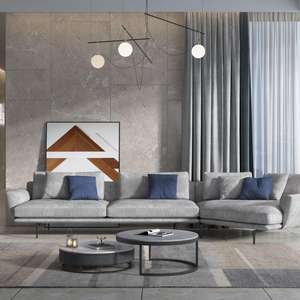 आधुनिक घर के लिविंग रूम सोफा सेट फर्नीचर सफेद लिनन पंख क्रीम बेज कपड़े एल आकार के कोने मॉड्यूलर कूचेस - Product Image 3