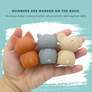 Jouets éducatifs Montessori pour enfants, bateaux flottants, jouets animaux en silicone, jouets de bain pour bébés et enfants - Product Image 5