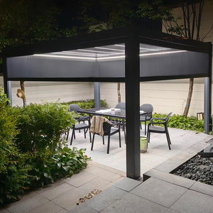Pergola de luxe en aluminium gazebo électrique bioclimatique persienne étanche patio terrasse auvent pour décorations de jardin extérieur LED - Product Image 2