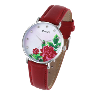 2020 nuovi arrivi eleganti quadranti in pietra diamantata da <span class=keywords><strong>donna</strong></span> <span class=keywords><strong>orologi</strong></span> al quarzo in pelle rossa custodia in lega 20mm larghezza banda semplice stile Designer - Product Image 2