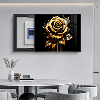 Moderne Stromzähler Box Rose Blume dekorative Malerei Kristall Porzellan mit Diamanten Wand kunst Wohnzimmer Home Decoration