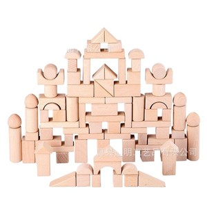 Bloques de construcción de madera Princemom, juguete educativo de 28/58 piezas para niños de 2 a 4 años, bloques de madera maciza sin pintar, bloques de partículas grandes - Product Image 2