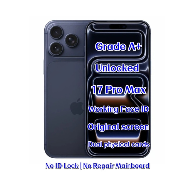 Wholesale Used Unlocked for 17 Pro Max 1TB Blue Original Smartphone 12GB RAM Factory Price 5G Face ID Supplier Bulk Stock