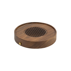 Guanlan Walnut Wood <b>Tea</b> Tray Round Water Storage Drainage Solid Wood Dry Brewing Table Small <b>Tea</b> <b>Set</b> Tray Home Use - Product Image 5