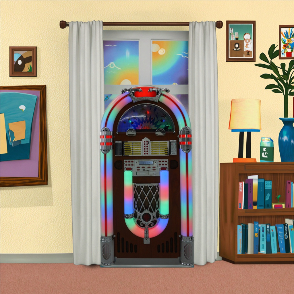 American Retro Style Digital Jukebox with Vinyl Playback