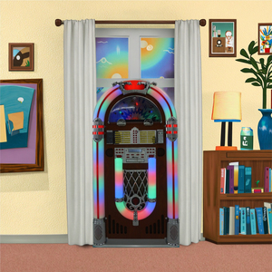 <span class=keywords><strong>Jukebox</strong></span> numérique de style rétro américain avec lecteur de disques vinyles, CD/USB/SD/télécommande - <span class=keywords><strong>Jukebox</strong></span> vintage grand format - Product Image 6