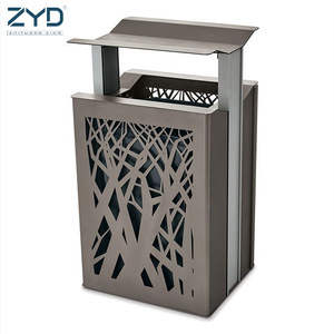 Tempat Sampah Logam yang Dapat Disesuaikan untuk Luar Ruangan/Jalan/Sekolah/Kantor/Apartemen, Tempat Sampah, Tong Sampah, Aksesoris Dapur - Product Image 3