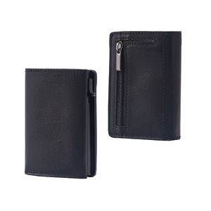 Portafoglio Sottile in Pelle PU Crazy Horse con Porta Carte Pop-up, Tasca Portamonete con Cerniera RFID in Alluminio Magnetico e Magnete per Borsa in Metallo - Product Image 2