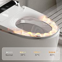 Ensemble WC intelligent avec bidet intégré, chauffage, commande vocale et télécommande, pour salle de bain moderne, OEM, avec couvercle de toilette et siphon en S