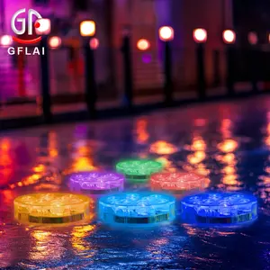 防水潜水灯16色电池供电可调光冰球灯水下游泳池灯RGB