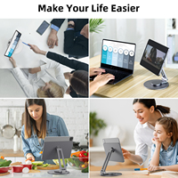 Support de tablette magnétique pliant à 180 degrés vers le haut et vers le bas Support en métal rotatif à 360 degrés pour iPad Pro 11 et 12.9 pouces