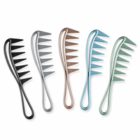Peine de Dientes Anchos de PP al por Mayor para Hombres, Cabello Rizado, Pompadour, Quiff, Herramienta de Peluquería, Logotipo Personalizado OEM ODM