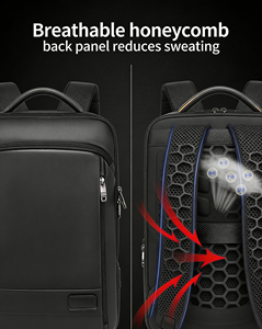 Sac à dos professionnel pour ordinateur portable avec logo personnalisé, faible MOQ, antivol, chargement USB, étanche, pour hommes, idéal pour les voyages d'affaires et l'école - Product Image 6