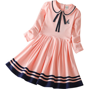 Vestidos Casuales de Primavera para Niñas, Vestidos para Niñas, Vestido Camisero con Cuello Camisero y Pliegues para Bebés, de 6 a 14 Años - Product Image 1