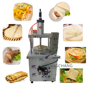 เครื่องกดเค้กไฟฟ้าทรงประสิทธิภาพอบแป้งนุ่มเป็นแผ่นกลมสำหรับ Pita Lavash <span class=keywords><strong>Focaccia</strong></span> มอเตอร์แกนทองแดงบริสุทธิ์ตามท้องถนน - Product Image 2